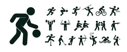 sport- pictogrammen set. vector illustraties.