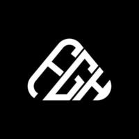 F GH brief logo creatief ontwerp met vector grafisch, F GH gemakkelijk en modern logo in ronde driehoek vorm geven aan.