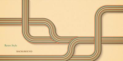 retro achtergrond gebogen lijnen weg kaart vector