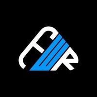 fwr brief logo creatief ontwerp met vector grafisch, fwr gemakkelijk en modern logo in ronde driehoek vorm geven aan.