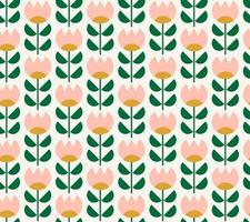 schattig naadloos bloemen patroon van roze tulpen in Scandinavisch stijl. nordic volk bloemen. voor textiel, kleding stof, omhulsel papier, behang, patroon vult, web bladzijde achtergrond, oppervlakte texturen vector