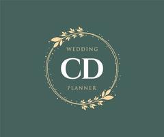 CD initialen brief bruiloft monogram logos verzameling, hand- getrokken modern minimalistisch en bloemen Sjablonen voor uitnodiging kaarten, opslaan de datum, elegant identiteit voor restaurant, boetiek, cafe in vector