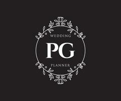 pag initialen brief bruiloft monogram logos verzameling, hand- getrokken modern minimalistisch en bloemen Sjablonen voor uitnodiging kaarten, opslaan de datum, elegant identiteit voor restaurant, boetiek, cafe in vector