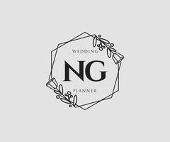 eerste ng vrouwelijk logo. bruikbaar voor natuur, salon, spa, kunstmatig en schoonheid logo's. vlak vector logo ontwerp sjabloon element.