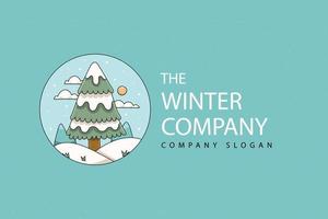 realistisch winter logo sjabloon ontwerp vector