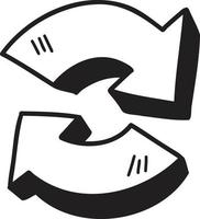 hand- getrokken recycle symbool illustratie vector
