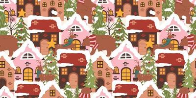 winter en Kerstmis themed naadloos patroon vector