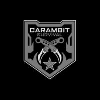 karambit insigne overleving logo ontwerp vector