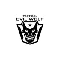 tactisch onheil wolf logo ontwerp vector