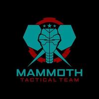 mammoet- olifant tactisch doelwit logo in cyclus vector sjabloon voor leger tactisch wapenkamer logo ontwerp