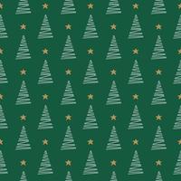 gemakkelijk Kerstmis boom patroon Aan groen achtergrond vector