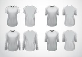 Gratis White Clean Raglan de T-shirt Vector