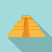 Maya piramide icoon, vlak stijl vector