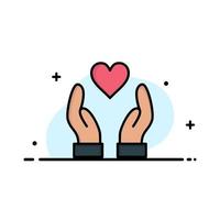 hand- liefde liefdadigheid bedrijf vlak lijn gevulde icoon vector banier sjabloon