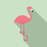 roze flamingo icoon, vlak stijl vector