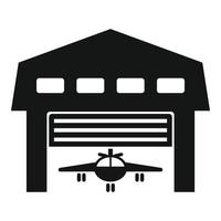 vliegtuig hangar icoon, gemakkelijk stijl vector