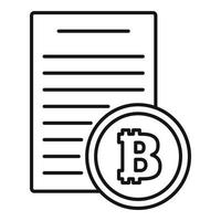 bitcoin papier icoon, schets stijl vector