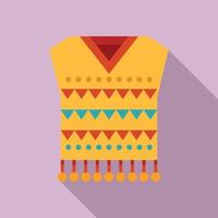 Mexicaans poncho icoon, vlak stijl vector