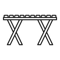 vouwen picknick tafel icoon, schets stijl vector