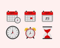 datum, tijd, klok, en alarm pictogrammen symbool vector