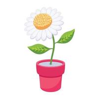 een mooi 2d icoon van bloem pot vector