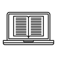 laptop ebook icoon, schets stijl vector