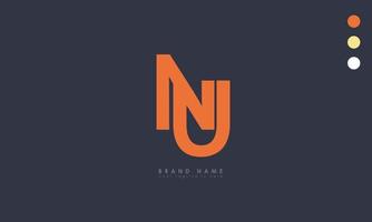 alfabet letters initialen monogram logo nu, un, n en u vector