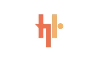 alfabet letters initialen monogram logo ht, th, h en t vector