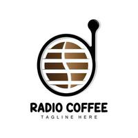 koffie radio logo, podcast radio ontwerp, koffie icoon, koffie cafe logo Product merk vector
