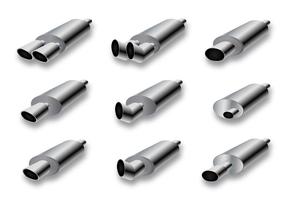 Realistische Muffler Vector Set