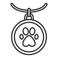 hond plastic medaille icoon, schets stijl vector