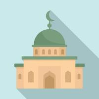 moskee icoon, vlak stijl vector
