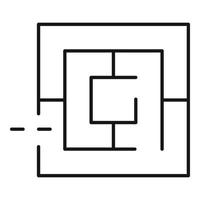 zoektocht labyrint icoon, schets stijl vector
