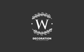 w logo bloemen vector voor identiteit bedrijf. eerste brief natuur sjabloon vector illustratie voor uw merk.