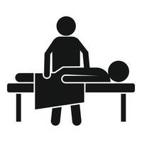 chiropractor bed icoon, gemakkelijk stijl vector