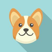 corgi hond icoon, vlak stijl vector