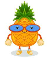 schattig ananas mascotte karakter vector illustratie