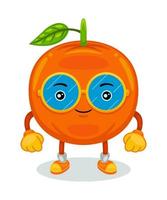 schattig oranje mascotte karakter vector illustratie