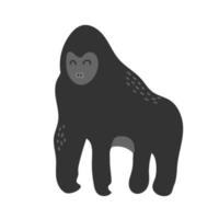 gorilla Afrikaanse dieren en dieren in het wild, geïsoleerd primaat soorten. orangoetan of groot aap. vlak tekenfilm, vector illustratie