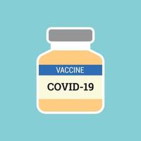 covid-19 vaccin fles icoon illustratie in vlak stijl. vaccinatie concept vector