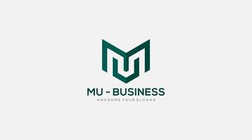 brief mu bedrijf vector logo ontwerp icoon illustratie