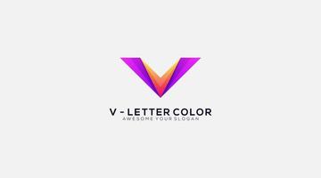 brief v logo ontwerp vector sjabloon illustratie