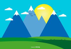 Cute Flat Illustratie van het Landschap vector