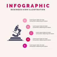 laboratorium microscoop wetenschap zoom infographics presentatie sjabloon 5 stappen presentatie vector