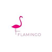 vogel flamingo vlak modern minimalistische logo ontwerp vector