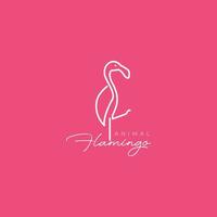 flamingo meer lijn minimaal modern logo ontwerp vector