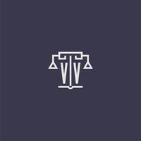 vv eerste monogram voor advocatenkantoor logo met balans vector beeld