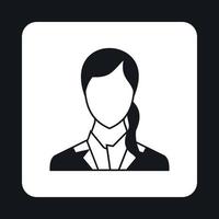 vrouw met paardenstaart avatar icoon, gemakkelijk stijl vector