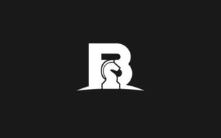 b logo schaak voor branding bedrijf. paard sjabloon vector illustratie voor uw merk.