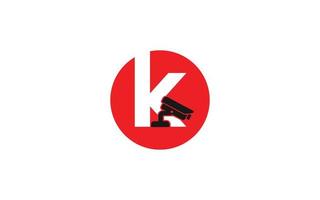 k logo cctv voor identiteit. veiligheid sjabloon vector illustratie voor uw merk.